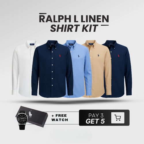 KIT RALPH L LINEN SHIRT [PAY 3 GET 5] +FREE WATCH